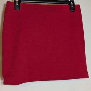 Ambiance Apparel Bright Red Pencil Bodycon Mini Short Skirt Pull On Size M